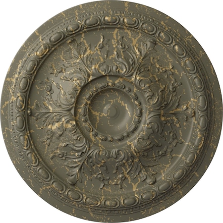 Ekena Millwork Stockport Ceiling Medallion (Fits Canopies up to 6 1/4"), 28"OD x 2 3/4"P, Witch Hazel Crackle CM28STWHC